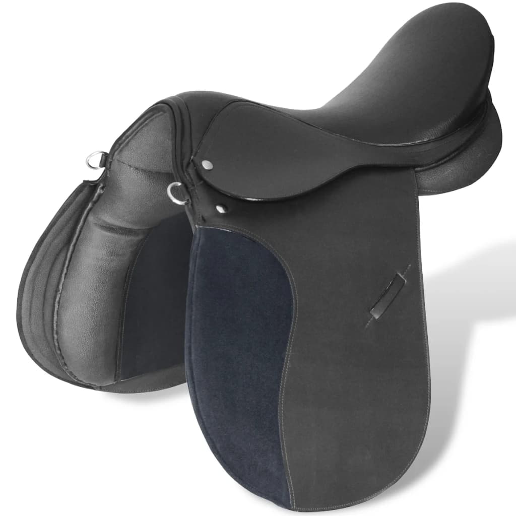 Vidaxl Real Leather Riding Seam 17,5 12 cm (set 5 in 1, nero)