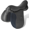 Vidaxl Real Leather Horse Riddle Saddle 17.5 18 cm (set 5-in-1, negro)