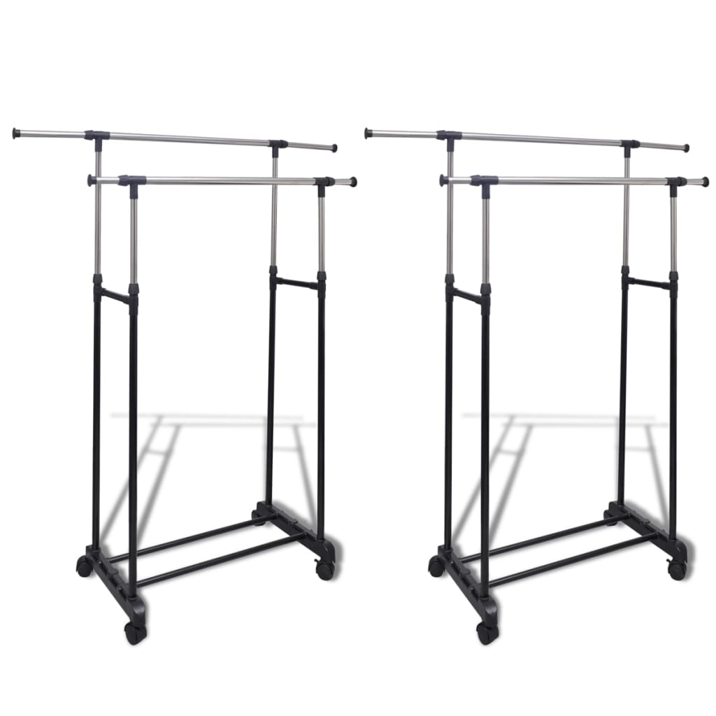 Vidaxl Guardaces de ropa Ajustables 2 STS con 2 rieles de suspensión
