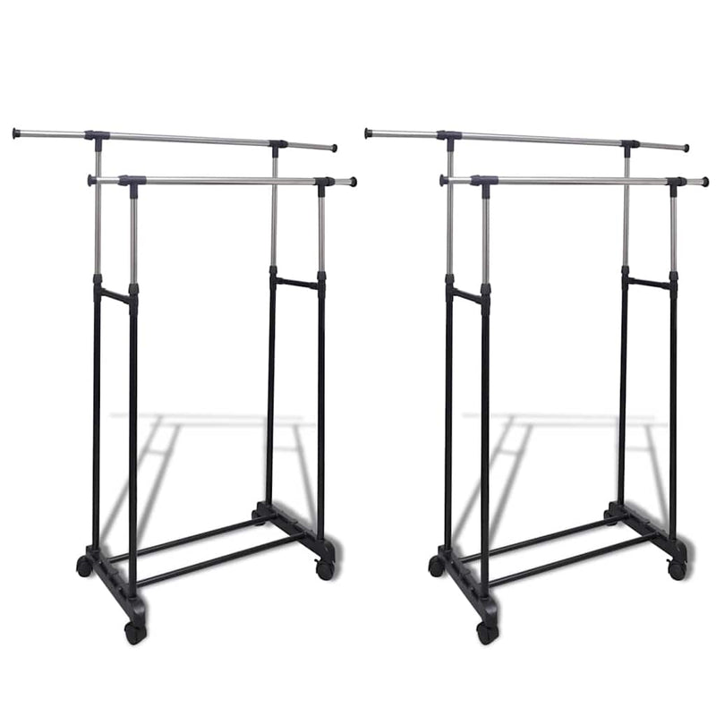 Vidaxl Guardaces de ropa Ajustables 2 STS con 2 rieles de suspensión