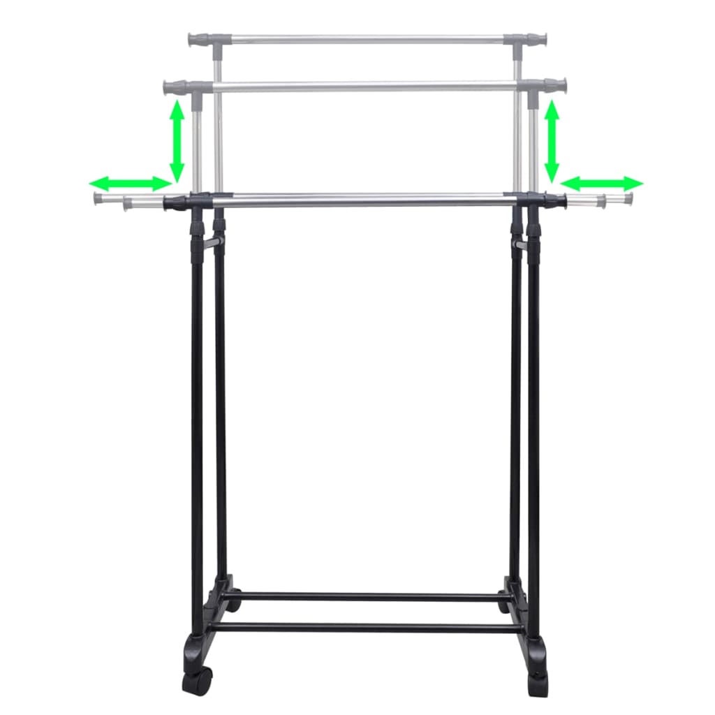 Vidaxl Guardaces de ropa Ajustables 2 STS con 2 rieles de suspensión