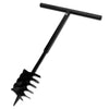 Taladro de tierra Vidaxl con mango y cabezal de tornillo 180 mm (negro)