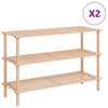 Vidaxl zapateros con 3 estantes 2 pcs pino sólido