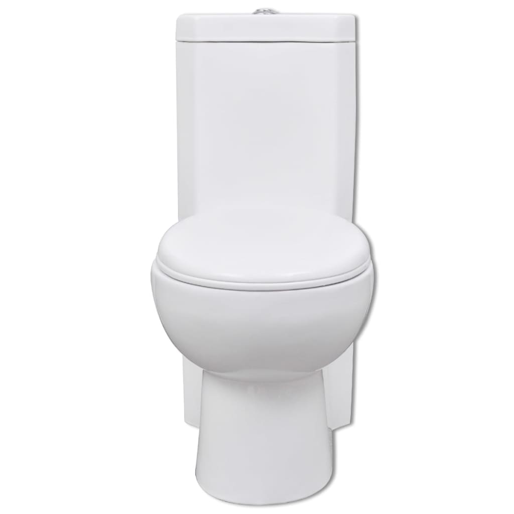 Vidaxl Modelo de esquina del baño Cerámico blanco