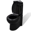 Vidaxl Modelo de esquina del baño Ceramic Negro
