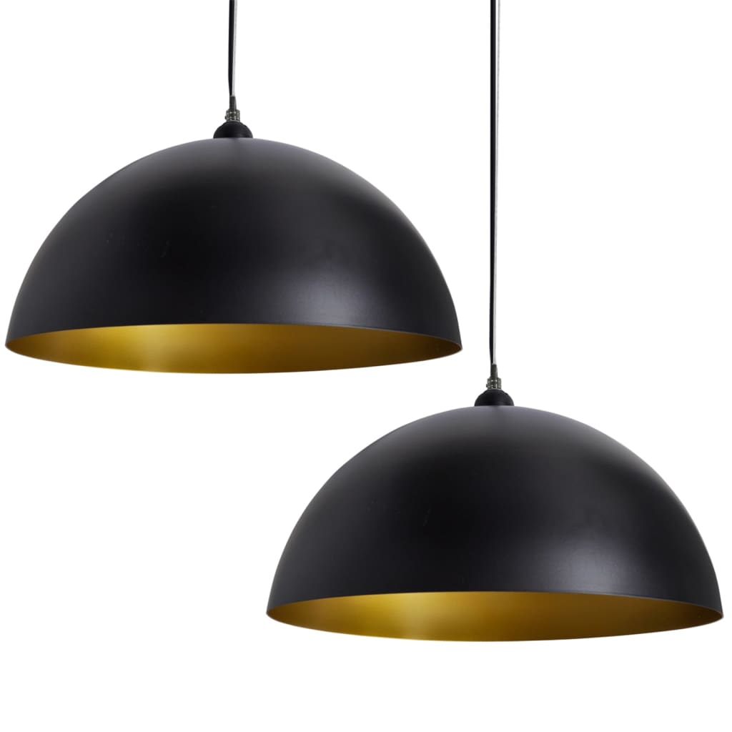 Vidaxl Lampade a soffitto 2 m in altezza regolabile semircolo nero