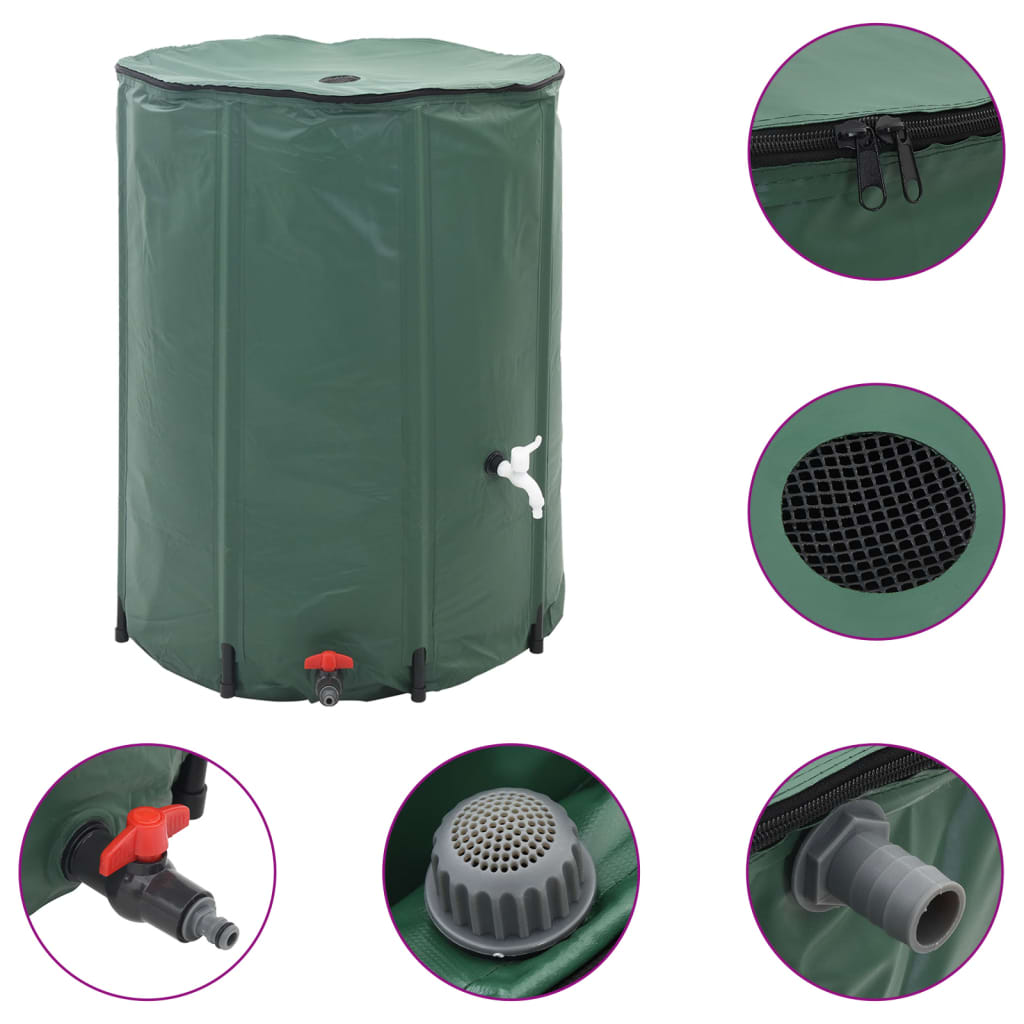 Vidaxl Tanque de agua plegable 250L (verde)