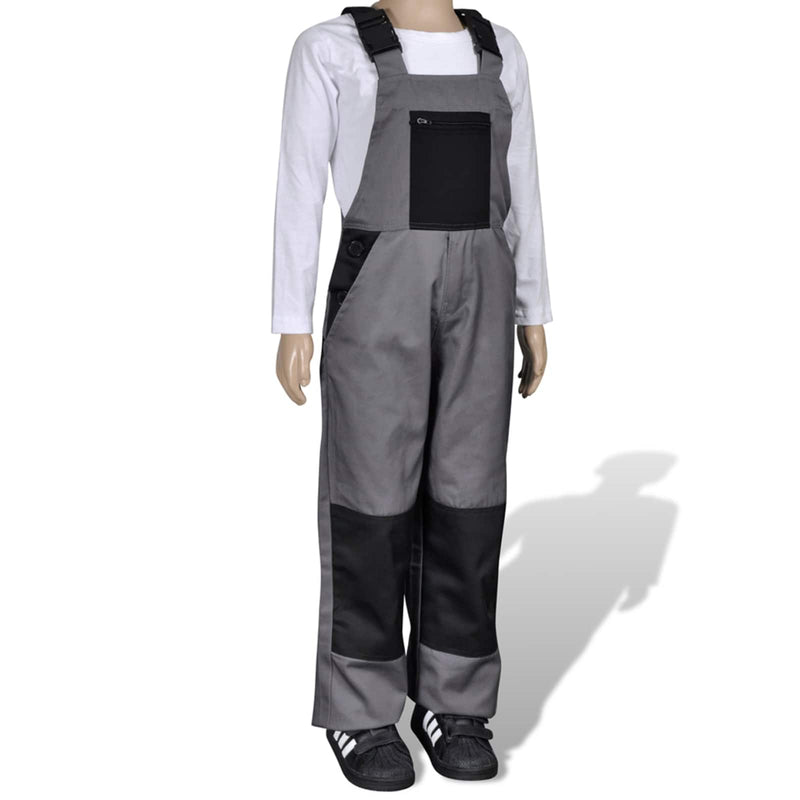 Pantalón con tirantes VidaXL gris 98 104
