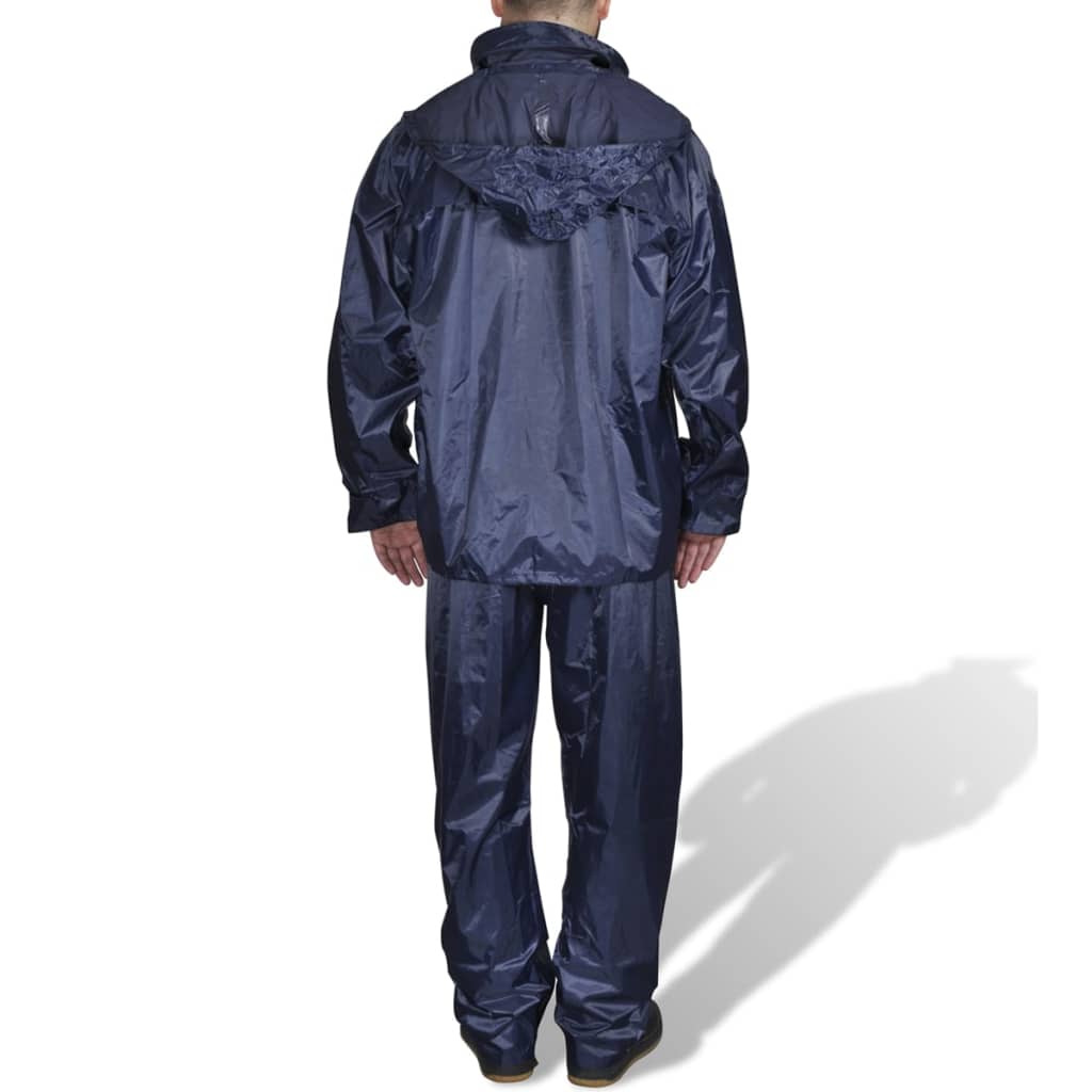 Traje de lluvia vidaxl 2 piezas + capucha (hombre azul marino talla xxl)