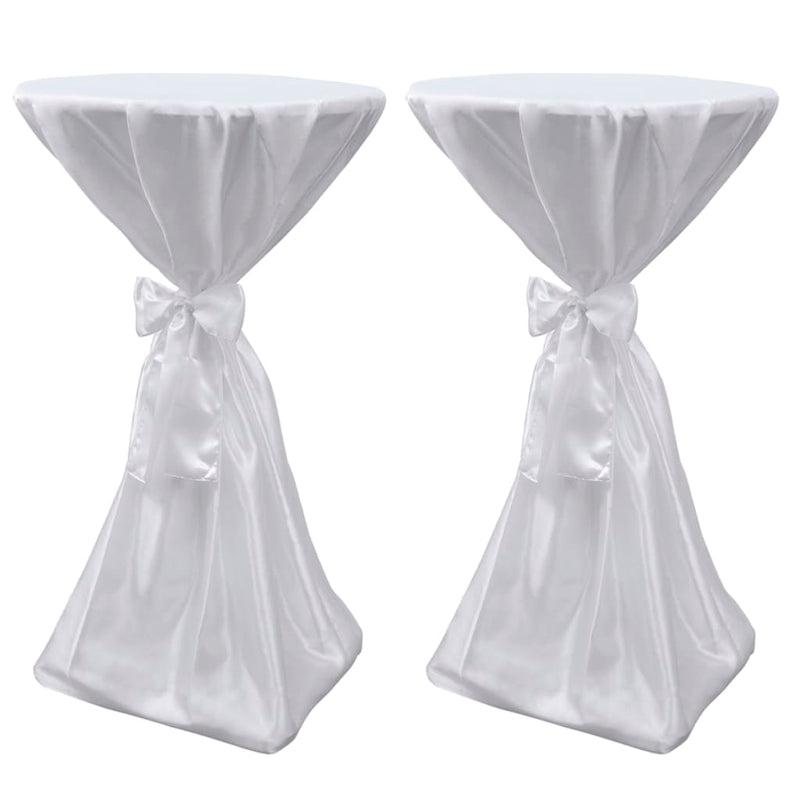 Copertina da tavolo in piedi Vidaxl con fiocco bianco 60 cm (2 pezzi)