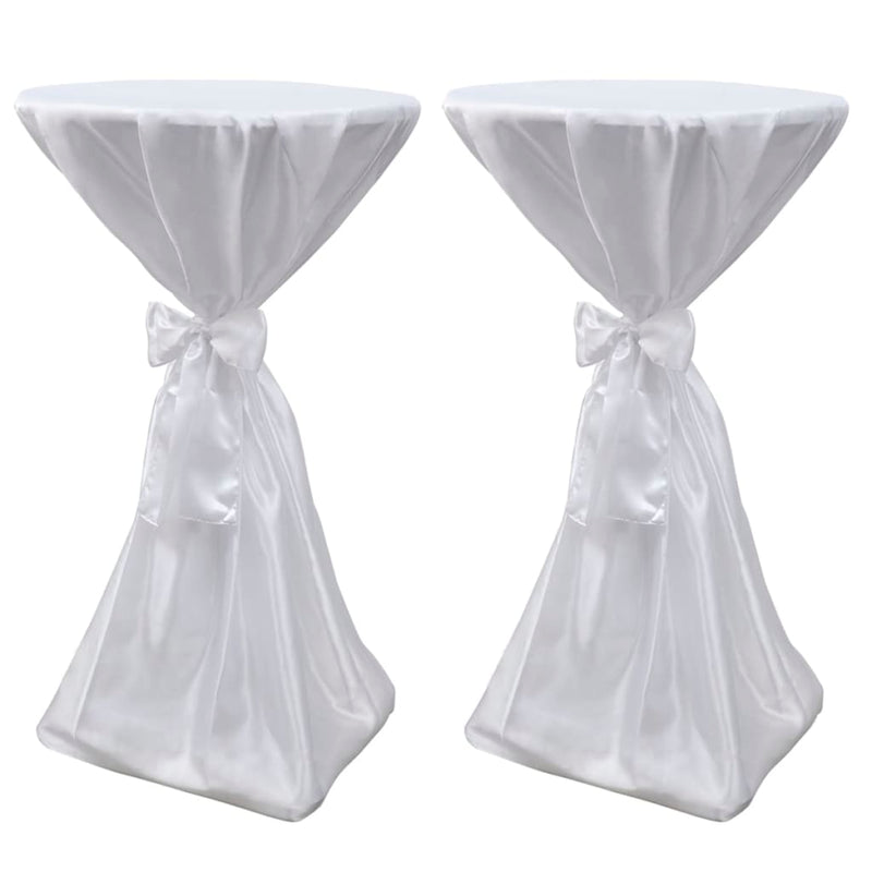 Copertina da tavolo in piedi Vidaxl con fiocco bianco 70 cm (2 pezzi)