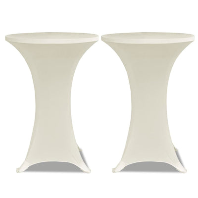 Vidaxl Stand Table Tuber estirado Ø70 cm de crema (2 piezas)