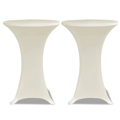 Vidaxl Stand Table Tuber Estiramiento Ø80 cm de crema (2 piezas)
