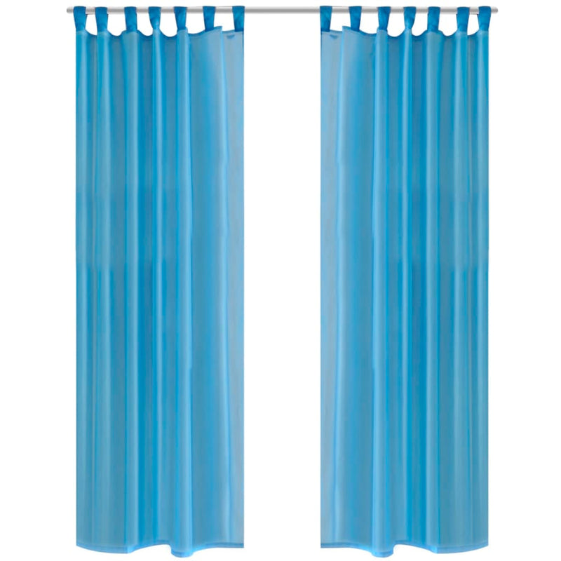 Vidaxl Turquoise Vitrage 140 x 245 cm 2 pezzi