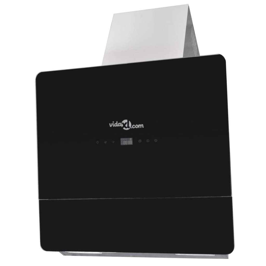 Capucha extractor Vidaxl con pantalla de 600 mm de vidrio templado negro