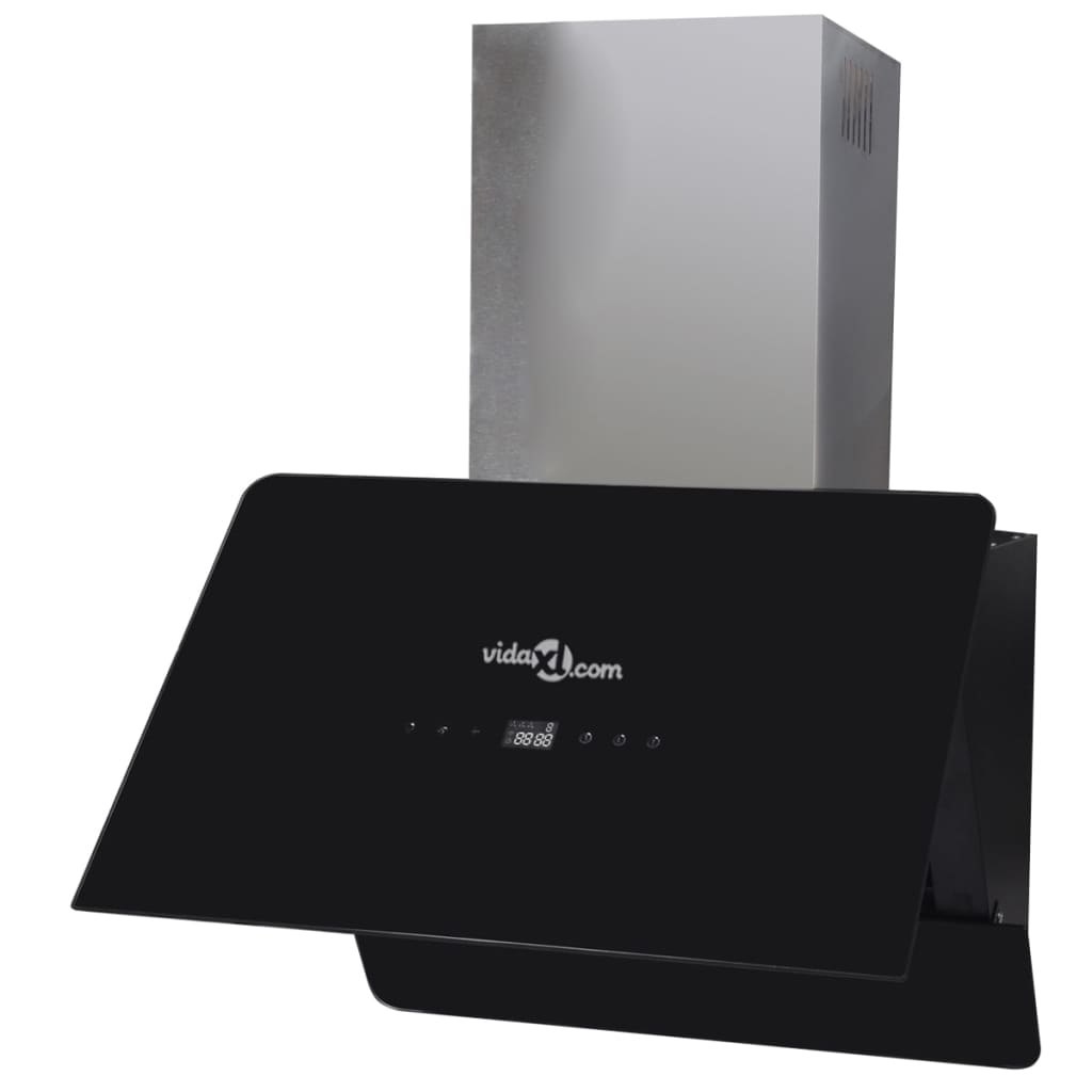 Capucha extractor Vidaxl con pantalla de 600 mm de vidrio templado negro