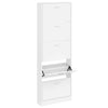 Madera de gabinete de zapatos Vidaxl con 5 compartimentos de almacenamiento blanco