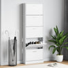 Madera de gabinete de zapatos Vidaxl con 5 compartimentos de almacenamiento blanco