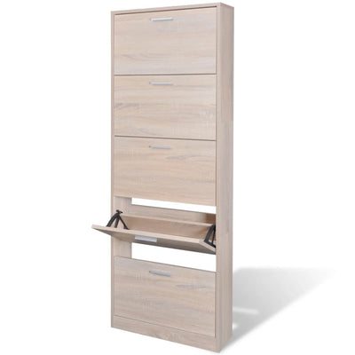 Vidaxl Cabinet di scarpe Wood con 5 scomparti di stoccaggio in quercia