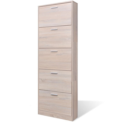 Vidaxl Cabinet di scarpe Wood con 5 scomparti di stoccaggio in quercia