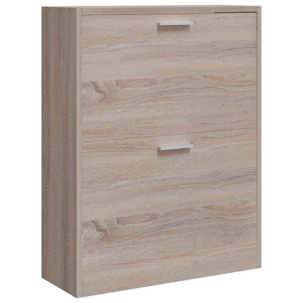 Vidaxl schoenenkast met 2 vakken eiken-look hout