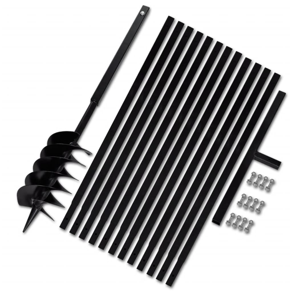 Taladro de tierra Vidaxl con mango de 150 mm y extensiones 13 m (acero)