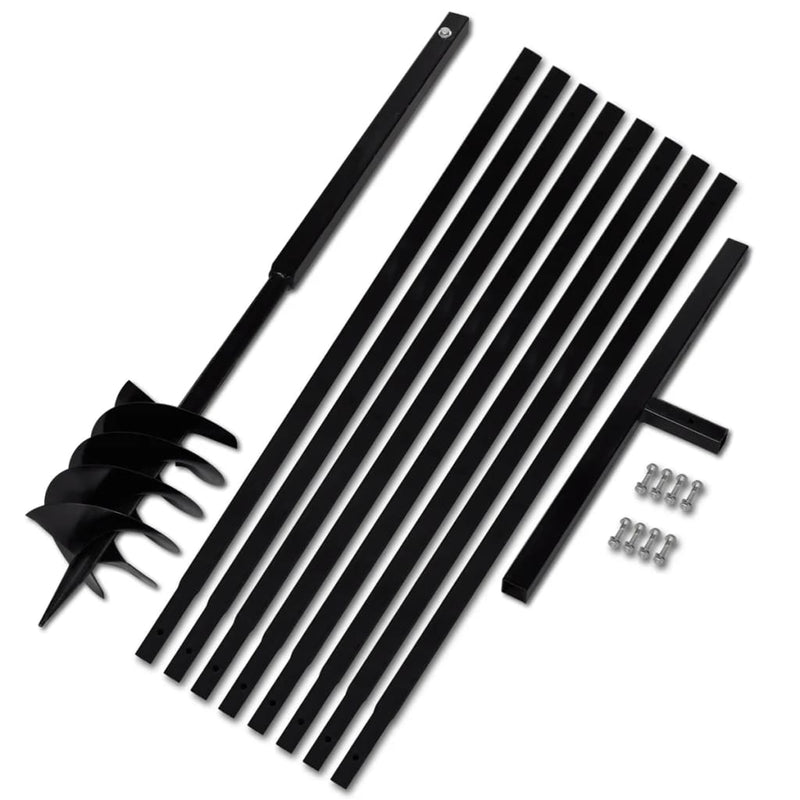 Vidaxl Trapano a terra con manico 180 mm ed estensioni 9 m (acciaio)
