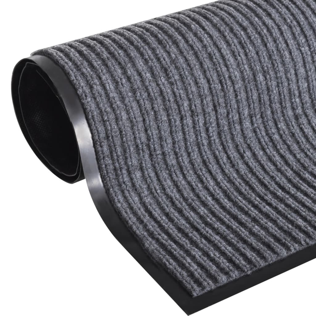 Vidaxl deurmat 90x150 cm pvc grijs