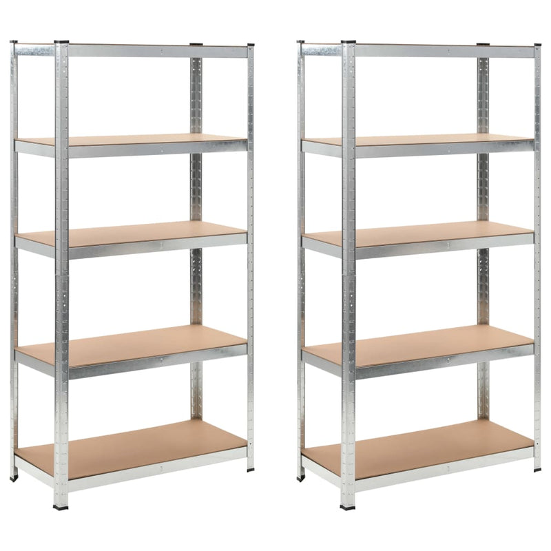 Vidaxl Storage rack in argento 2 pezzi
