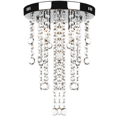 Lámpara de techo Vidaxl con perlas de cristal de metal blanco