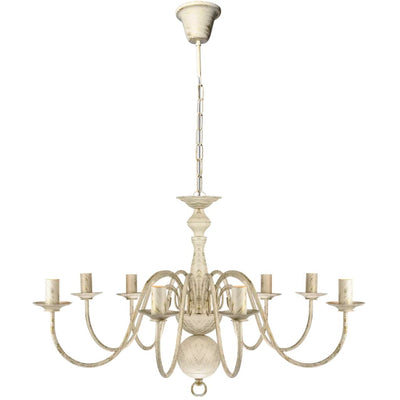 Vidaxl Candelier White Metal 8 x E14 Lámparas