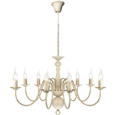Vidaxl Candelier White Metal 8 x E14 Lámparas