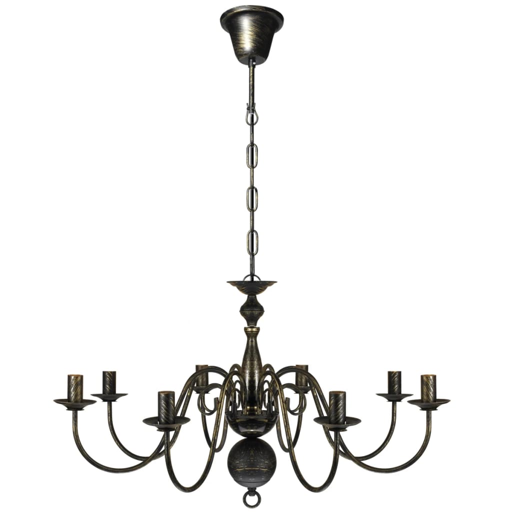 Vidaxl Chandelier Black Metal 8 X E14 Lampade