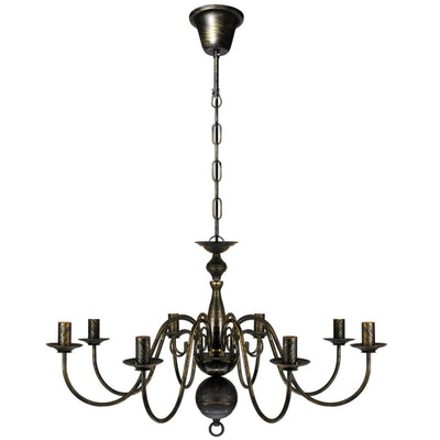 Vidaxl Chandelier Black Metal 8 x E14 Lámparas