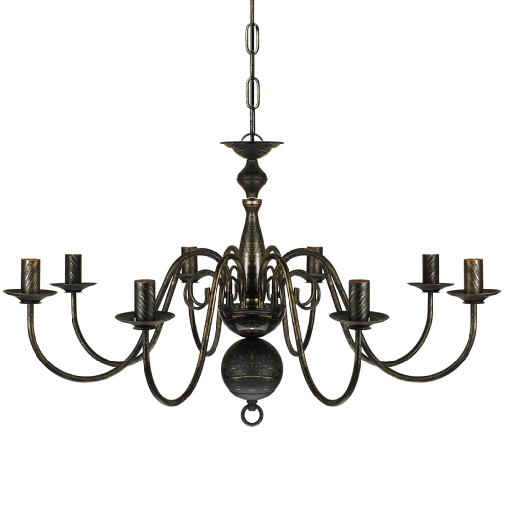 Vidaxl Chandelier Black Metal 8 X E14 Lampade