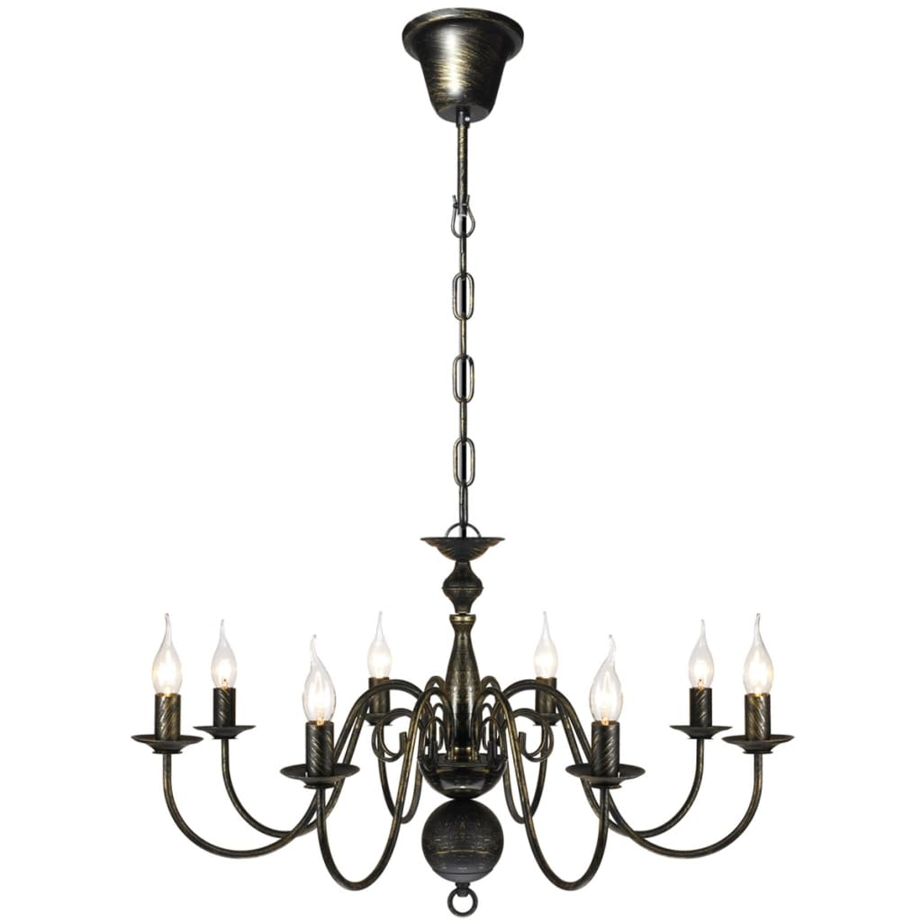 Vidaxl Chandelier Black Metal 8 X E14 Lampade