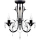 Vidaxl Chandelier Art Nouveau Metal Crystal Perle 3 lampadine nere