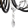 Vidaxl Chandelier Art Nouveau Metal Crystal Perle 3 lampadine nere