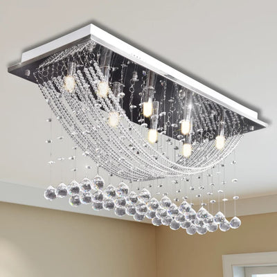 Vidaxl Lampada a soffitto con vetro scintillante di perle di cristallo 8xg9 29 cm