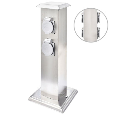 Vidaxl buitenstopContact en columna de acero inoxidable