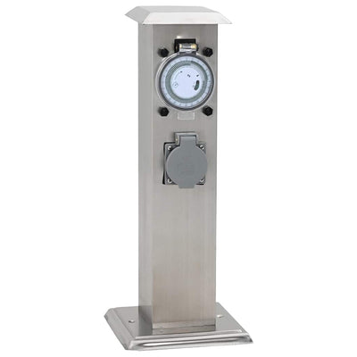 Enchufe exterior Vidaxx en columna con temporizador (acero inoxidable)