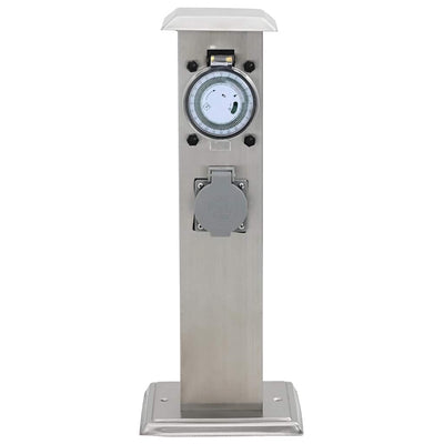 Enchufe exterior Vidaxx en columna con temporizador (acero inoxidable)