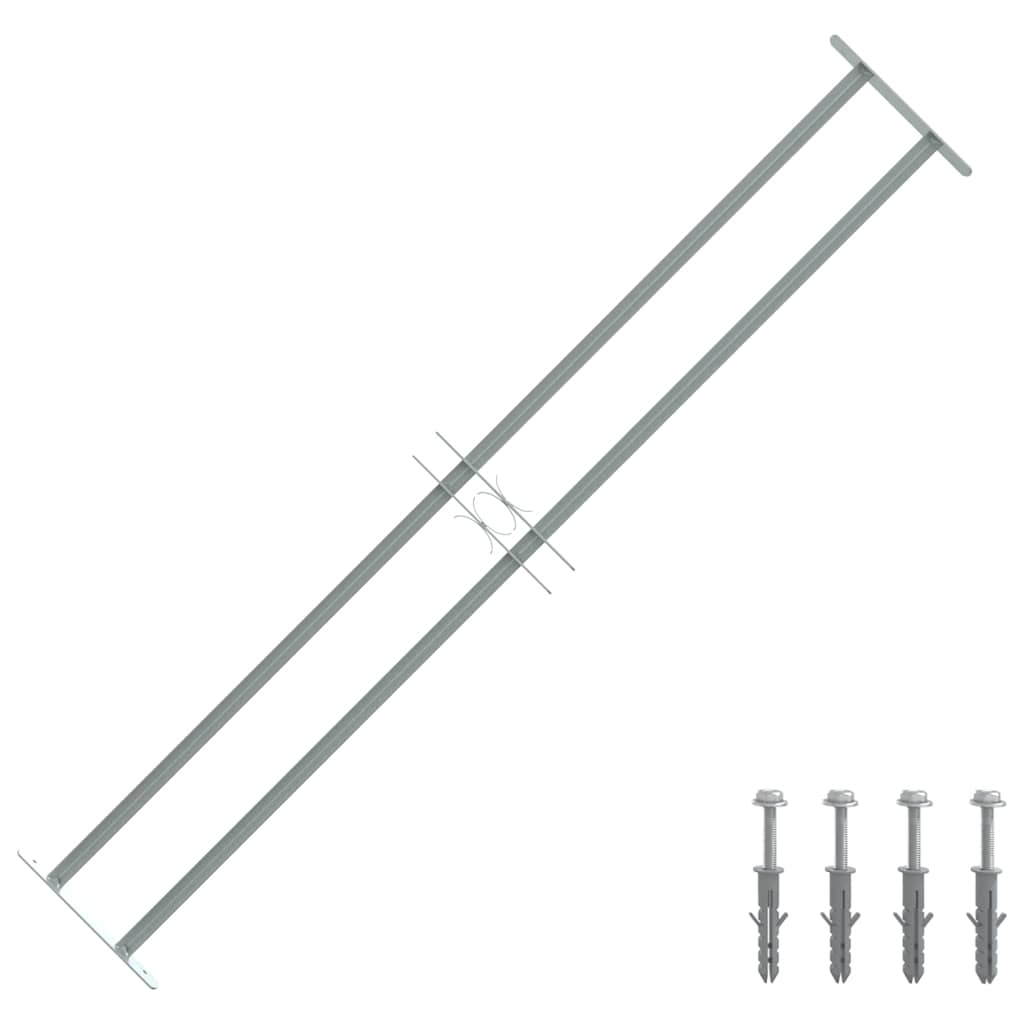 Protección de ventana de Vidaxl ajustable con 2 varillas cruzadas 1000-1500 mm
