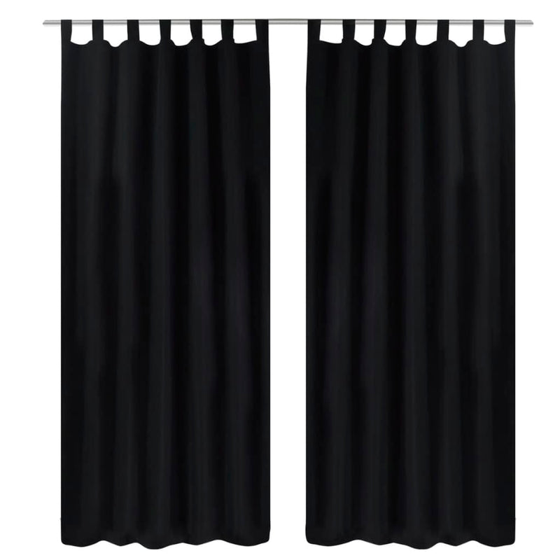 Tende da micro-satina Vidaxl con anelli 140 x 175 cm 2 pezzi (nero)