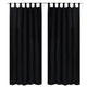 Tende da micro-satina Vidaxl con anelli 140 x 175 cm 2 pezzi (nero)