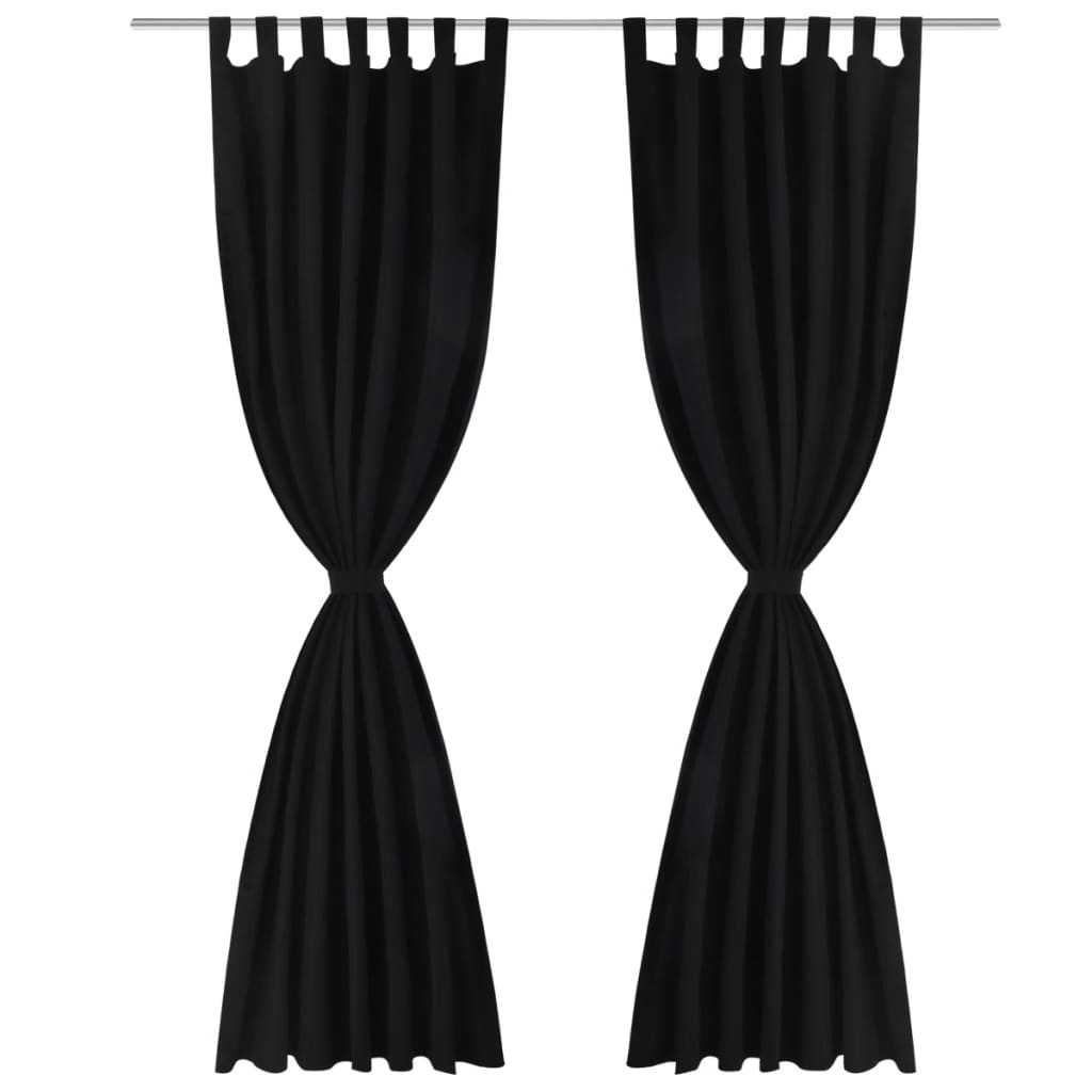 Tende da micro-satina Vidaxl con anelli 140 x 175 cm 2 pezzi (nero)