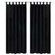 Tende da micro-satina Vidaxl con anelli 140 x 225 cm 2 pezzi (nero)