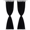 Tende da micro-satina Vidaxl con anelli 140 x 225 cm 2 pezzi (nero)