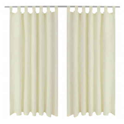 Cortinas de micro-satina Vidaxl con anillos 140 x 245 cm 2 piezas (crema)
