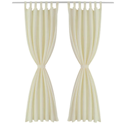 Tende da micro-satina Vidaxl con anelli 140 x 245 cm 2 pezzi (crema)